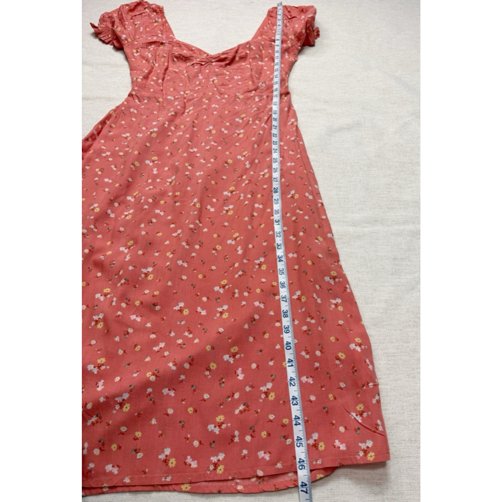 Billabong women midi floral dress puff sleeve XL Romantic Cottagecore Boho Beach - Picture 5 of 5